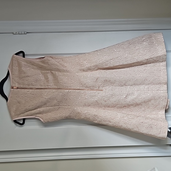 TED BAKER: NWT Ballet Pink jacquard print fit and flare dress - Picture 6 of 8